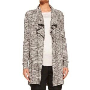 Theory Trincy C Evian Space-dye open Cardigan in marled gray, Size P/XS